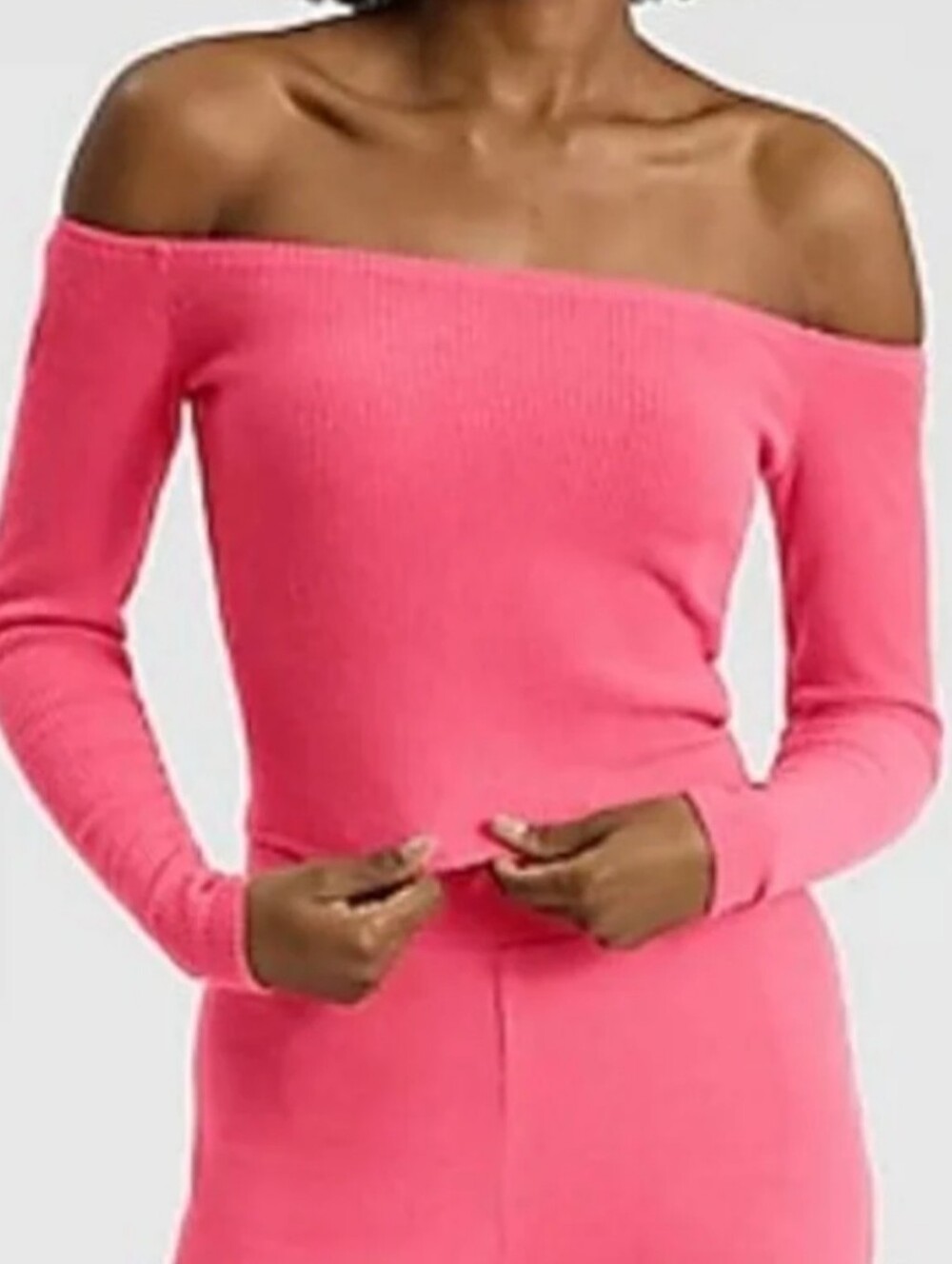 Express Size XL Pink Off Shoulder Crop Top